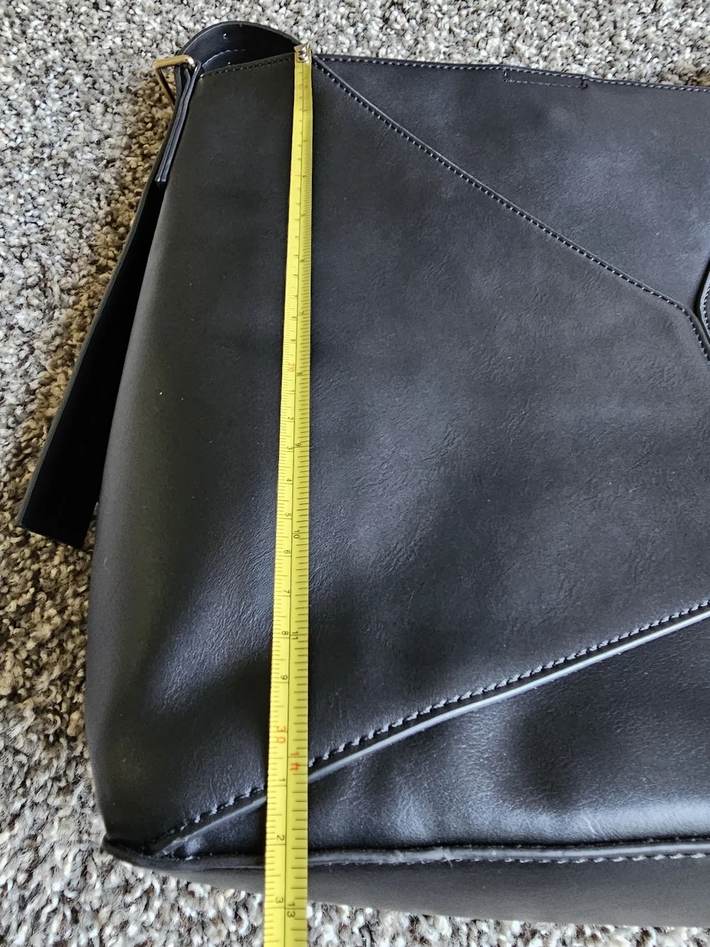 Primark Black Suede-Style Tote with Magnetic Closure